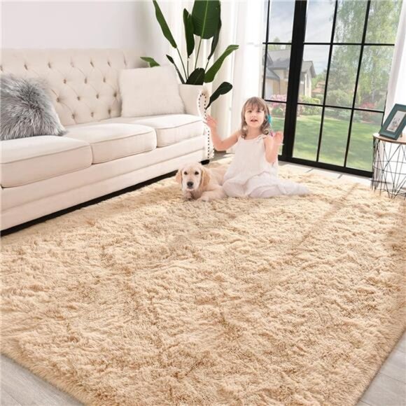 Super Soft ShaggyRug for Bedroom,4x5.9 FluffyCarpet for Living Room,Fuzzy Indoor - Picture 1 of 7